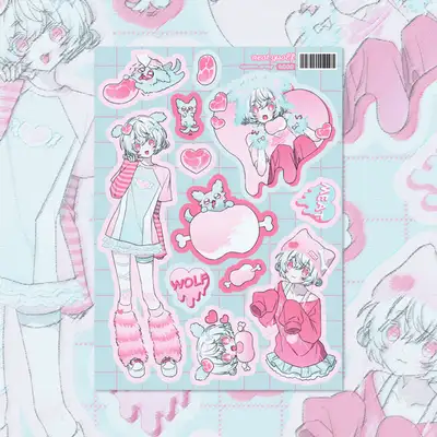 Cute Zuling Meetie Wolf Sticker