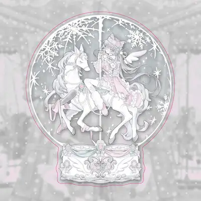 [結] Pink Noise Park 碎片貼紙 貓咪版