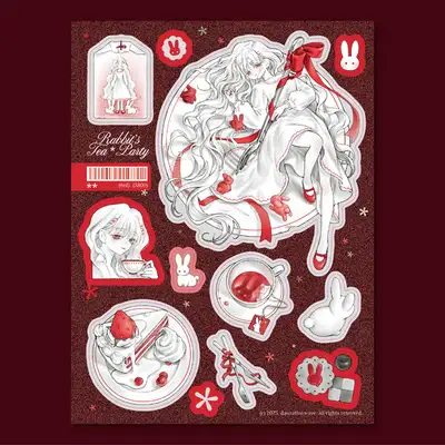 [Gyeol] Rabbit's Tea Party Red Seal Sticker