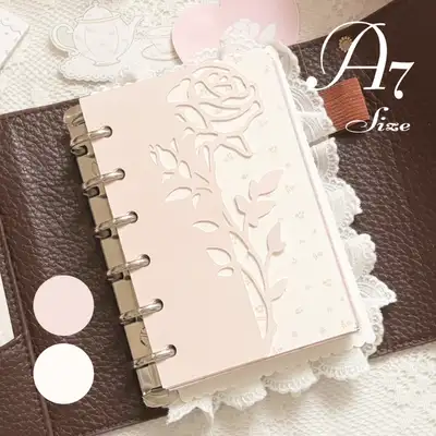 Sweet Lily Rose Shaped Notepad A7 - Ivory