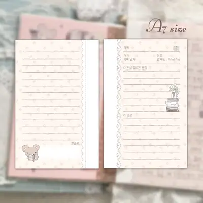 Sweet Lily Reading Log A7 Refill Pages