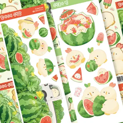 Juwim Juwim Watermelon and Frog Sticker 2 Types