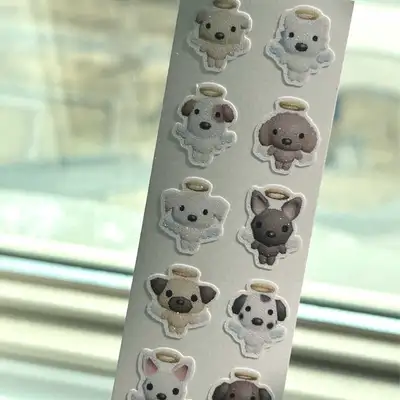 DecoVoco 3D Puppy Angel Glitter Sticker