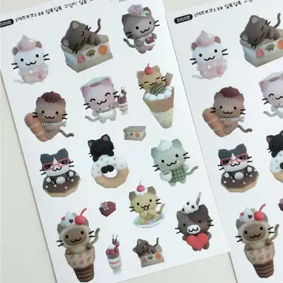 Deco Boco 3D Colorful Cat Sweet Sticker