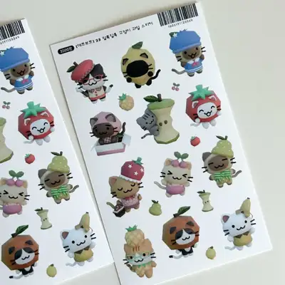 Deco Boco 3D Colorful Cat Fruit Sticker