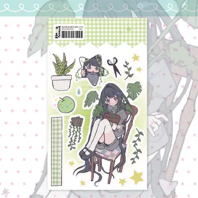Kim Burock with Plants Sticker
