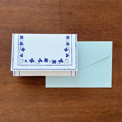 Fremong Vintage Handkerchief Letter Paper Blue
