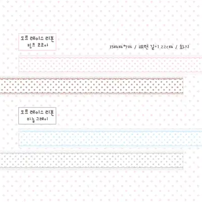 Momoihouse Dot Lace Ribbon Masking Tape 2 Types