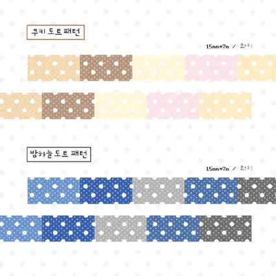 Momoi House Cookie Night Sky Dot Pattern Masking Tape 2type