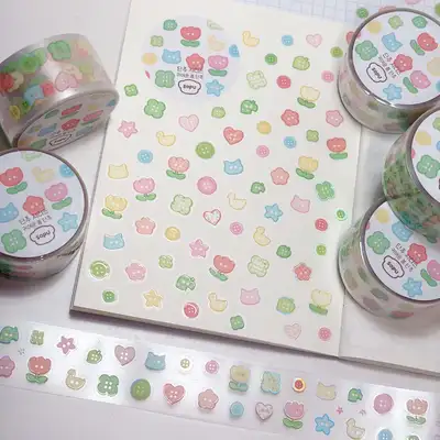 Soupu Cute Spring Button Kiss-Cut Tape