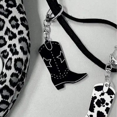 We Are The Ping Western Boots Keyring - Black