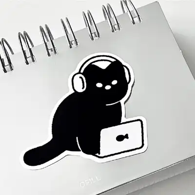 We Are The Peng Working Meow Removable Piece Sticker