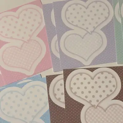 Happy Strut Fluffy Shop Dot and Check Heart Matte Paper Sticker Pack