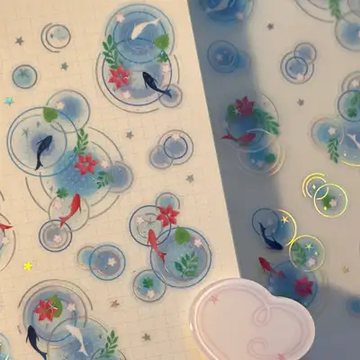 HappyStuffPuffyShop Inside of a Pond Transparent Hologram Sticker