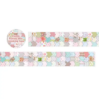 Pearl Button Candy Puzzle Mix Silver Foil Masking Tape