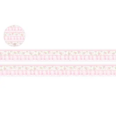Pearly Button Romantic Pink Frill Masking Tape