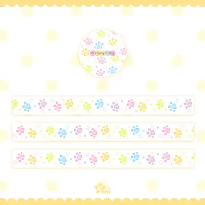 Creamy Milky Rainbow Paw Pad Masking Tape