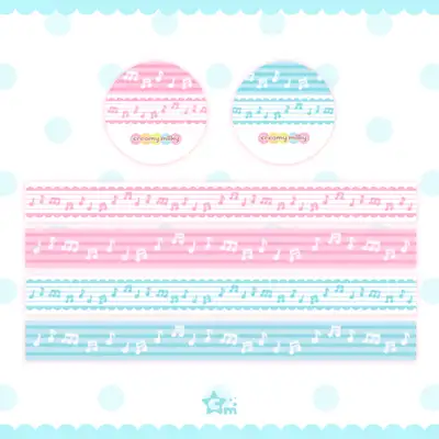 Creamy Milky Music Note Lace Masking Tape 2 Types