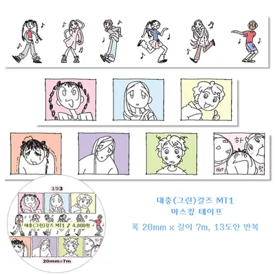Baekgu Sam Studio Roughly Girls Masking Tape