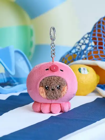 ラインフレンズ ミニ ミニニ アンダー ザ プール ぶにぬい ぬいぐるみ キーリング