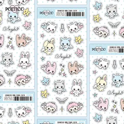 Poetico Angel Cat Sticker