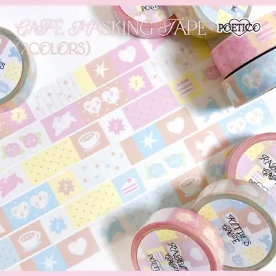 Poetico Cafe Pattern Masking Tape 2type