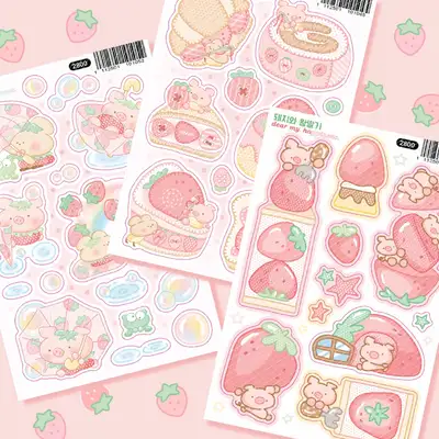 Dear My Ha Pig Strawberry Sticker Pack