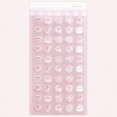Strawberry's Heart Rose Cake Point Sticker