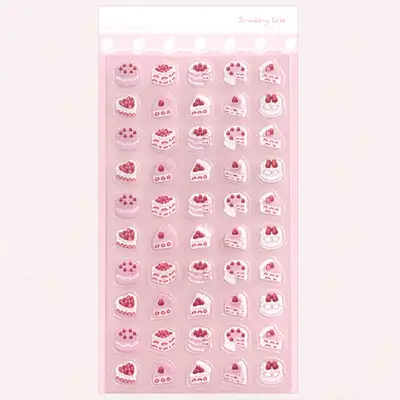 Strawberry's Heart Strawberry Cake Point Sticker