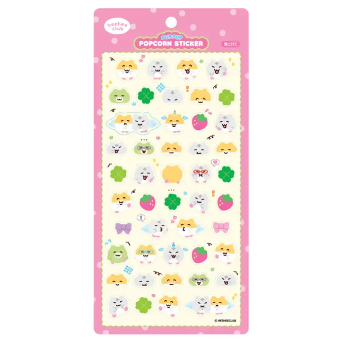 Hehe Club Popcorn Sticker Hamsters