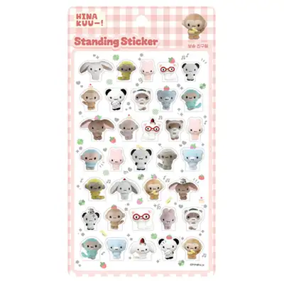 Hinakuu Standing Sticker - Fluffy Friends