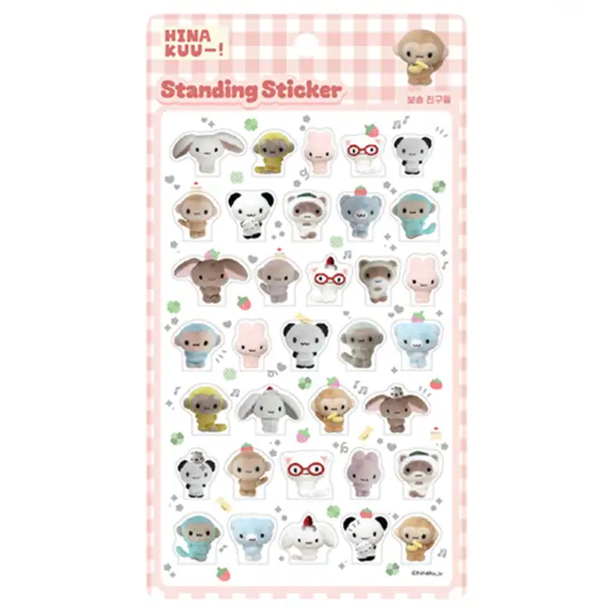 Hinakuu Standing Sticker - Fluffy Friends