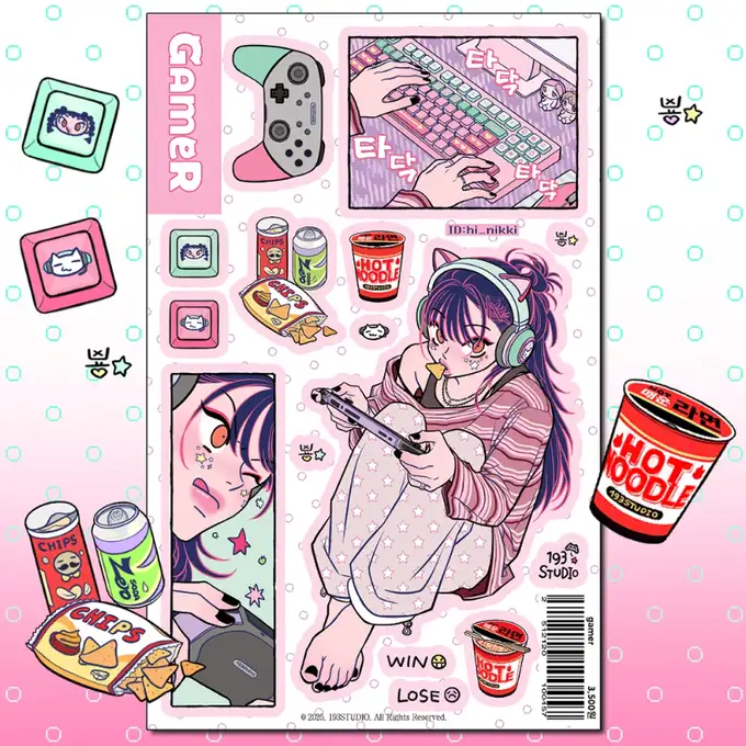 백구삼スタジオ GAMER スティッカー