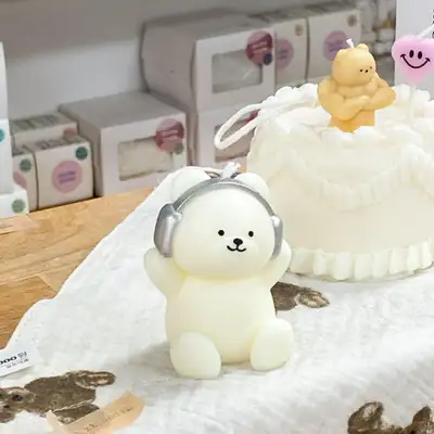 ソソロとヘッドセット熊 キャンドル 3type