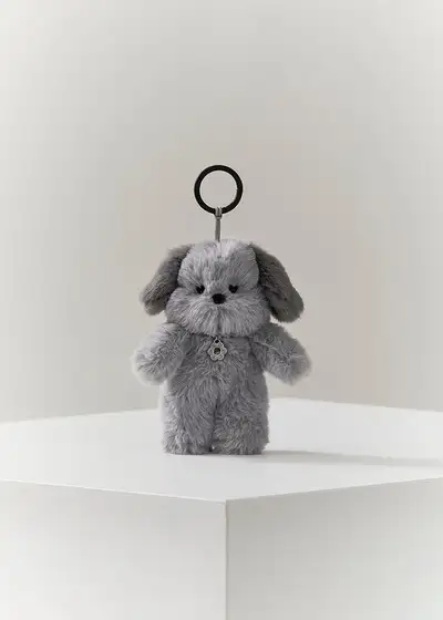 コレ ファーリー パピー プラッシュ キーリング グレー