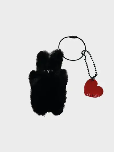 AB FEV ハッピーバニー キーリング Black