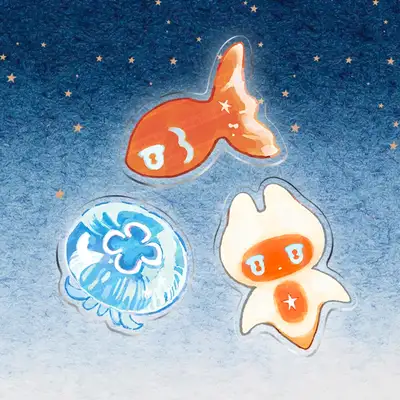 [Myango] Illustration Acrylic Clip (Clamp) 3-Piece Set | Illustration Goods