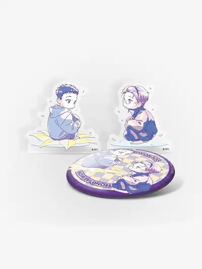 Seven Days Dedicated to You Acrylic Block, Can Badge