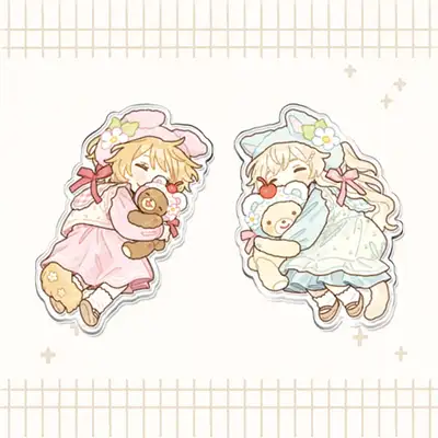 [Mmeong warm&happy] Illustration Acrylic Clip 2 Types | Illustration Goods
