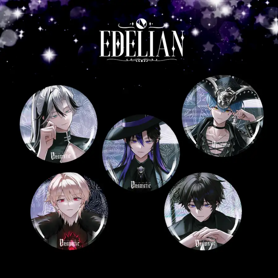 [Edelian] [1st Anniversary Edition] Round Can Badge 5 Types 75mm | Pin Button | Virtual