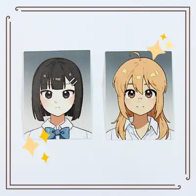 No Joke Yuri Webtoon Shop Photo Studio Half-size ID Photo 2 Types / Webtoon ID Photo