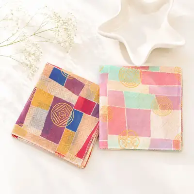Premium Traditional Korean Wrapping Cloth Handkerchief & Neck Scarf (Jogakbo) Domestic Linen Handkerchief Women's Hiking