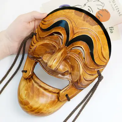 Hand-Carved Wooden Mask Hahoe Tal C - Yangban Andong Traditional Mask Wood Carving Interior Decor Foreign Gift Korean Souvenir Traditional Craft