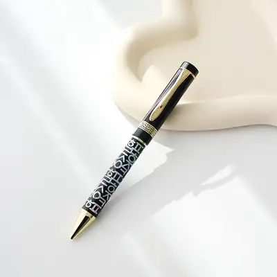 Lacquered Shell Inlay Grid Hangul Ballpoint Pen (Lower Shell Inlay)