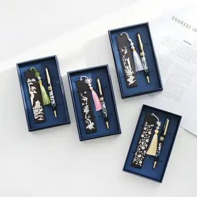 Mother-of-Pearl Wood Bookmark + Mother-of-Pearl Ballpen 2-Piece Gift Set