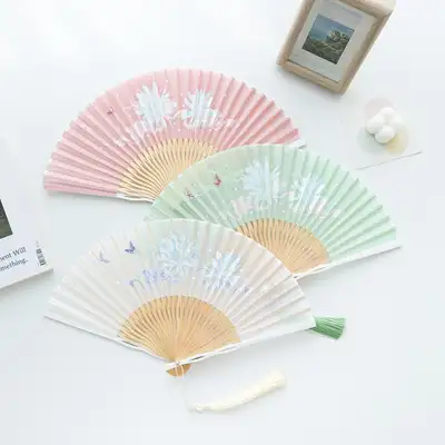 パステルリアル菊穴あき折りたたみ扇(P)
