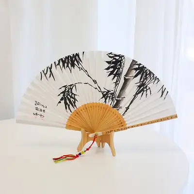 (手绘)南正 东方画 特殊竹扇 竹折扇/竹+高级传统结赠送