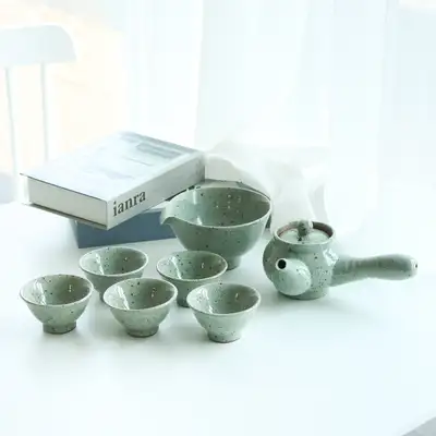新 自陶 5人茶具套装