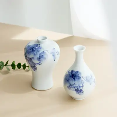 名品松月白瓷迷你梅酒瓶套装(葡萄)