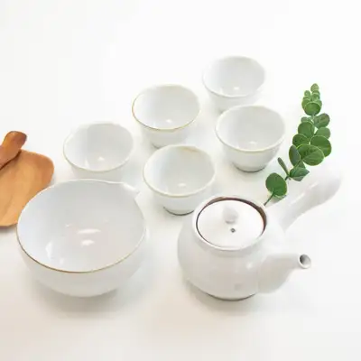 粉青白釉5人茶具套装